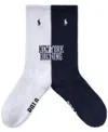 Polo Ralph Lauren Men's 2-pk. New York Running Crew Socks In Navy,white