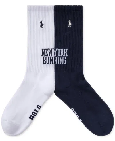 Polo Ralph Lauren Men's 2-pk. New York Running Crew Socks In Navy,white