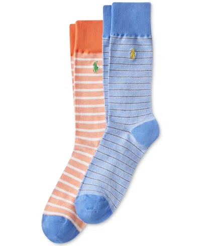 Polo Ralph Lauren Men's 2-pk. Oxford Striped Slack Socks In Blue