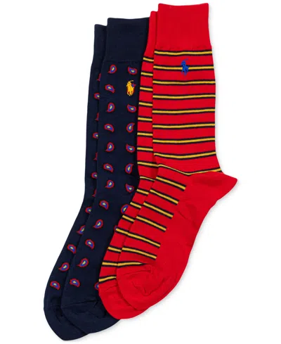 Polo Ralph Lauren Men's 2-pk. Paisley & Stripes Slack Socks In Asst