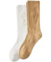 Polo Ralph Lauren Tonal Pony Player Crew Socks 2 Pack In Beige