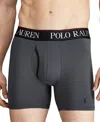 Polo Ralph Lauren Men's 3-pack 4-d Flex Cool Microfiber Boxer Briefs In Charcoal,red,polo Black