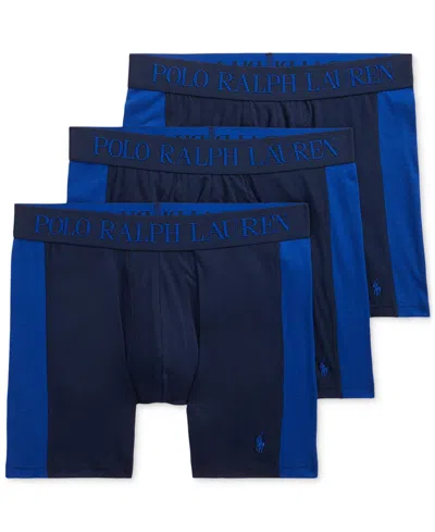 Polo Ralph Lauren Men's 3-pack 4d Flex Max Boxer Brief In Cruise Navy