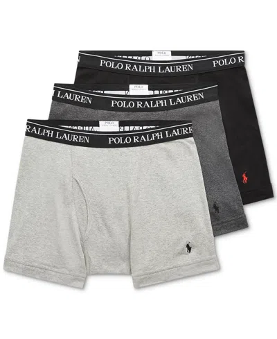 POLO RALPH LAUREN MEN'S 3-PACK BIG & TALL COTTON BOXER BRIEFS