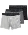Polo Ralph Lauren Classic Fit Woven Cotton Boxer 3-pack In Andover Heather,charcoal Heather,polo Bl