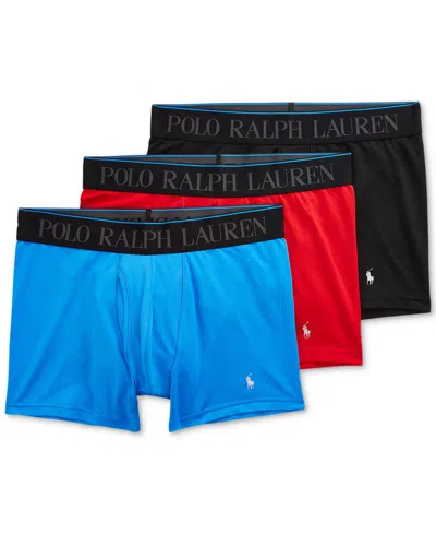 Polo Ralph Lauren 3-pack Boxer Briefs In Blue Red Black