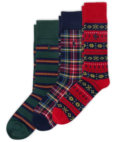 Polo Ralph Lauren Men's 3-pack Novelty Slack Socks In Multi