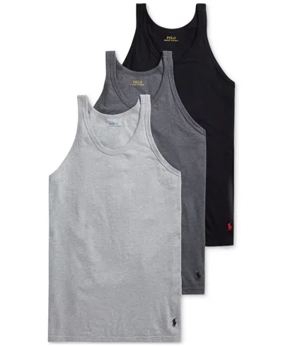 Polo Ralph Lauren Men's 3-pack Slim Fit Classic Undershirts In Andover,madison,black