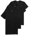 Polo Ralph Lauren Slim Fit Cotton V-neck T-shirt 3-pack In Black