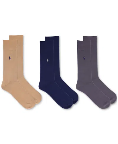 Polo Ralph Lauren Men's 3 Pack Super-soft Dress Socks In Multi