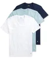 Polo Ralph Lauren Classic Fit Cotton Wicking Crew T-shirt 3-pack In White,surf Blue,cruise Navy