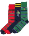 Polo Ralph Lauren American Heritage Bear Crew Sock 3-pack In Assorted, Men's At Urban Outfitters In Assorted Colors