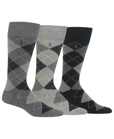 Polo Ralph Lauren Men's 3-pk. Argyle Dress Socks In Gray