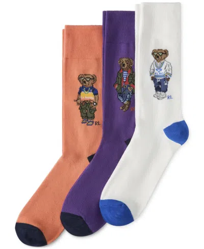 Polo Ralph Lauren Men's 3-pk. Assorted Bears Socks Gift Box In Multi