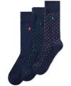 Polo Ralph Lauren Men's 3-pk. Classic Dot Dress Socks In Navy,orange