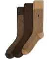 Polo Ralph Lauren Assorted 3-pack Classic Gents Dress Socks In Beige