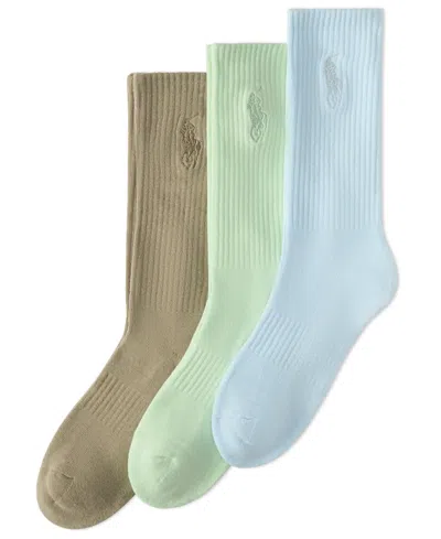 POLO RALPH LAUREN MEN'S 3-PK. MINERAL WASH CREW SOCKS