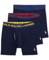 Polo Ralph Lauren Men's 3-pk. Perfect Pouch Boxer Briefs In Cruise Navy,gold Bugle Pouch,red Pouch,h
