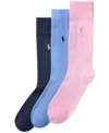 Polo Ralph Lauren Solid Dress Socks, Pack Of 3 In Soft Pink