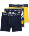 Polo Ralph Lauren Men's 3-pk. 4d Flex Cooling Microfiber Boxer Briefs In Navy,pattern,yellow