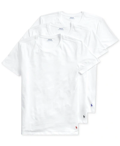 Polo Ralph Lauren Men's 3-pk. Slim-fit Classic Cotton Crew Undershirts In White