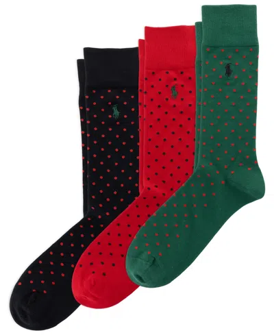 Polo Ralph Lauren Men's 3-pk. Classic Dot Dress Socks In Black