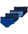 Polo Ralph Lauren Men's 4-pack Classic Stretch Briefs In Bottle Green,deep Blue,cruise Navy
