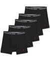 Polo Ralph Lauren Ralph Lauren Cotton Wicking Boxer Brief 5-pack In Polo Black