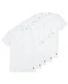 Polo Ralph Lauren Cotton Solid Classic Fit V Neck Undershirts, Pack Of 5 In White