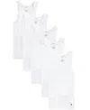 Polo Ralph Lauren Embroidered-logo U-neck Vest Set Of 2 In White Pack