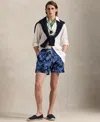 Polo Ralph Lauren Traveler Straight-leg Mid-length Floral-print Seersucker Swim Shorts In Blue Tropical 2020