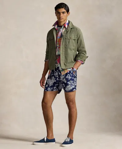 POLO RALPH LAUREN MEN'S 5.75-INCH TRAVELER POLO BEAR SWIM TRUNKS
