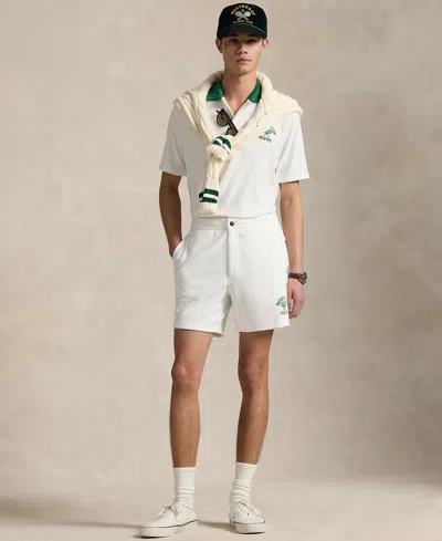 Polo Ralph Lauren Men's 6-inch Polo Prepster Terry Graphic Shorts In White