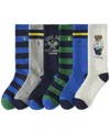 Polo Ralph Lauren Assorted 6-pack Athletic Club Polo Bear Crew Socks In Multi