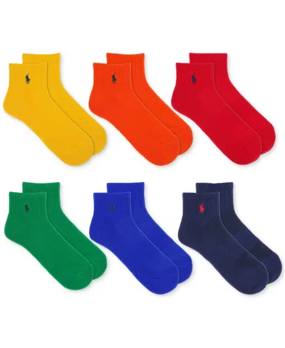 Polo Ralph Lauren Men's 6-pk. Performance Colorful Quarter Socks In Multi