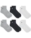 Polo Ralph Lauren Men's 6-pk. Performance Sport Quarter Socks In Ghast