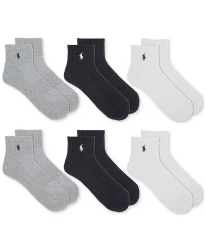 Polo Ralph Lauren Men's 6-pk. Performance Sport Quarter Socks In Ghast