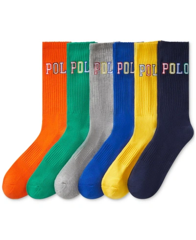 Polo Ralph Lauren Men's 6-pk. Polo Outlined Crew Socks In Open