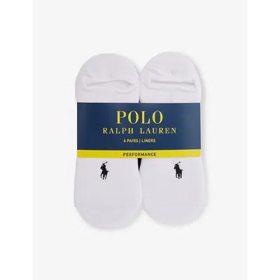 Polo Ralph Lauren Performance Logo-embroidered Pack Of Six Stretch-cotton Blend Socks In 6pk White/black/grey