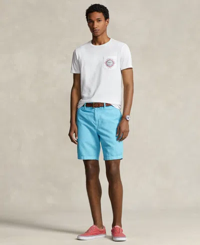 Polo Ralph Lauren Men's 8.5" Straight-fit Linen Cotton Chino Shorts In Perfect Turquoise