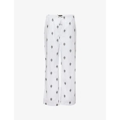 Polo Ralph Lauren Mens All Over Bear Logo-patch Regular-fit Cotton Pyjamas Bottoms