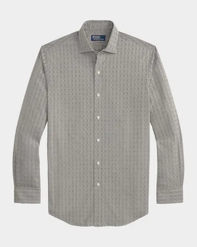 Polo Ralph Lauren Men & Apos;s Classic Fit Glen Plaid Poplin Sport Shirt In Gray