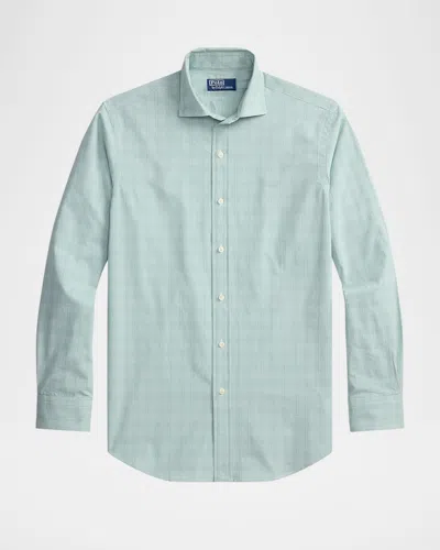 Polo Ralph Lauren Men & Apos;s Cotton Poplin Woven Plaid Sport Shirt In Green