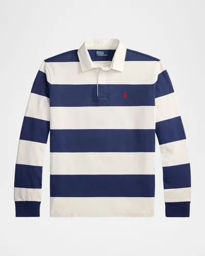 Polo Ralph Lauren Long Sleeve Heavyweight Rugby Shirt In Multi