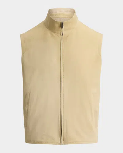 Polo Ralph Lauren Men & Apos;s Jamison Reversible Suede Vest In Champagne