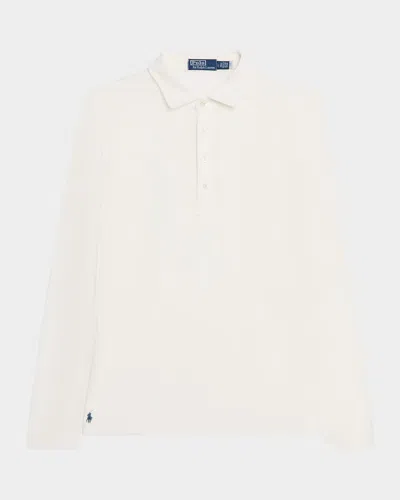 Polo Ralph Lauren Men & Apos;s Linen Mesh Polo Shirt In White