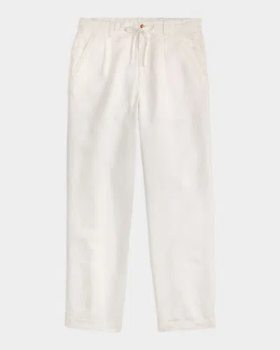 Polo Ralph Lauren Pleated Drawstring Trousers In White