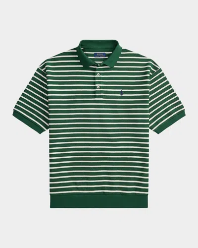 Polo Ralph Lauren Relaxed-fit Striped Textured Polo Shirt In Green