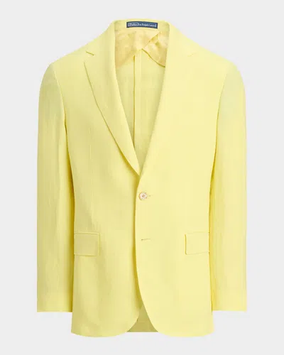 Polo Ralph Lauren Men & Apos;s Slubbed Linen Single-breasted Sport Coat In Yellow