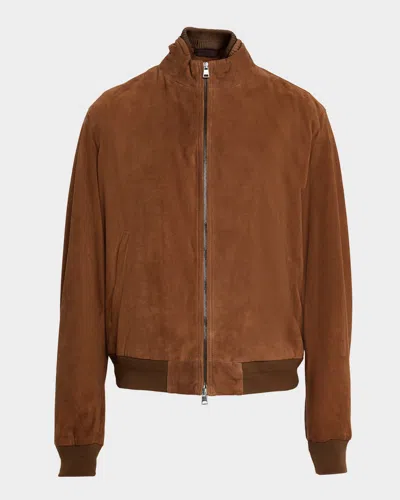 Polo Ralph Lauren Men & Apos;s Suede Bomber Jacket In Brown